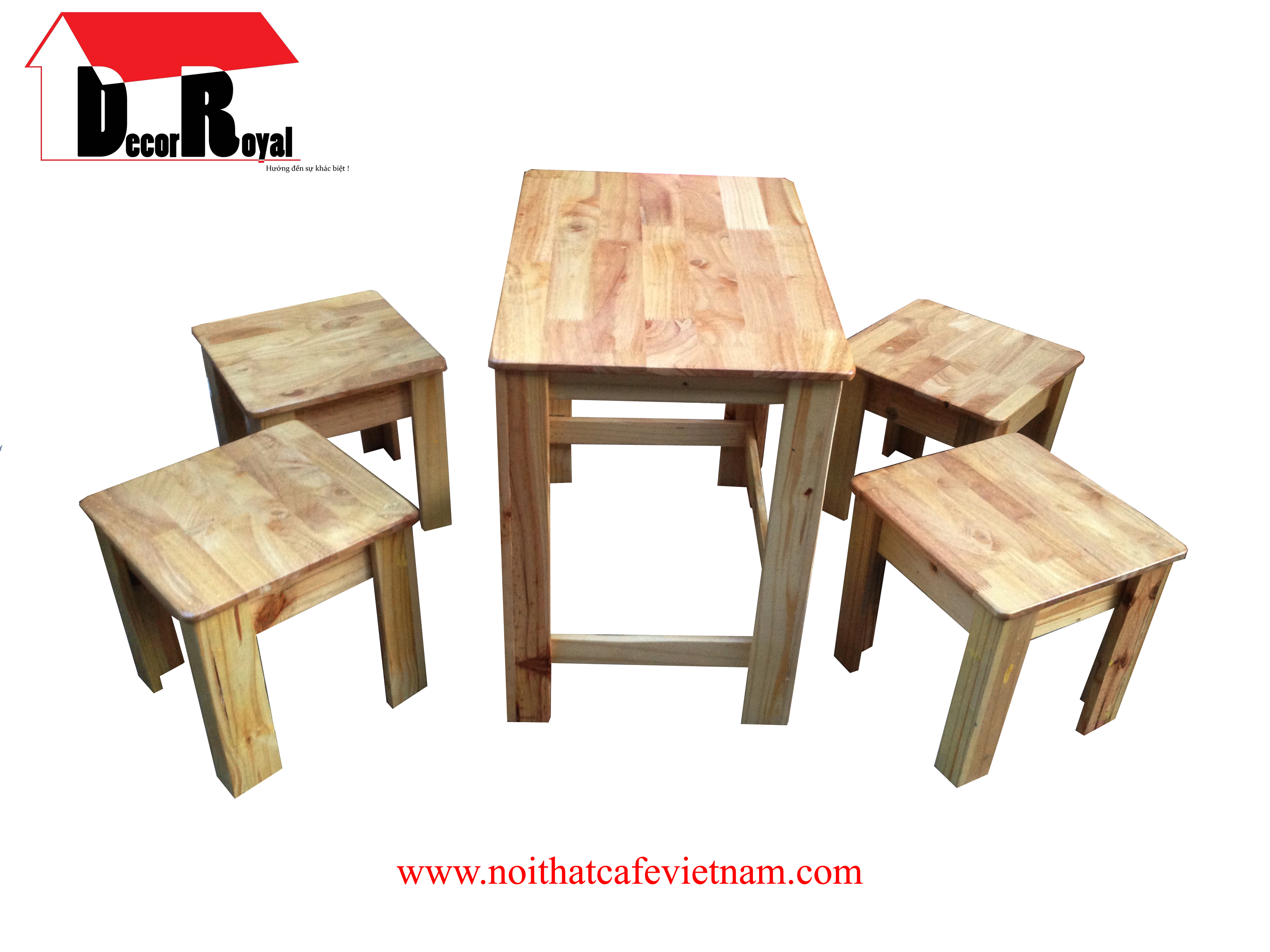 Bộ bàn ghế cóc gỗ cao su Bộ bàn ghế cóc gỗ cao su