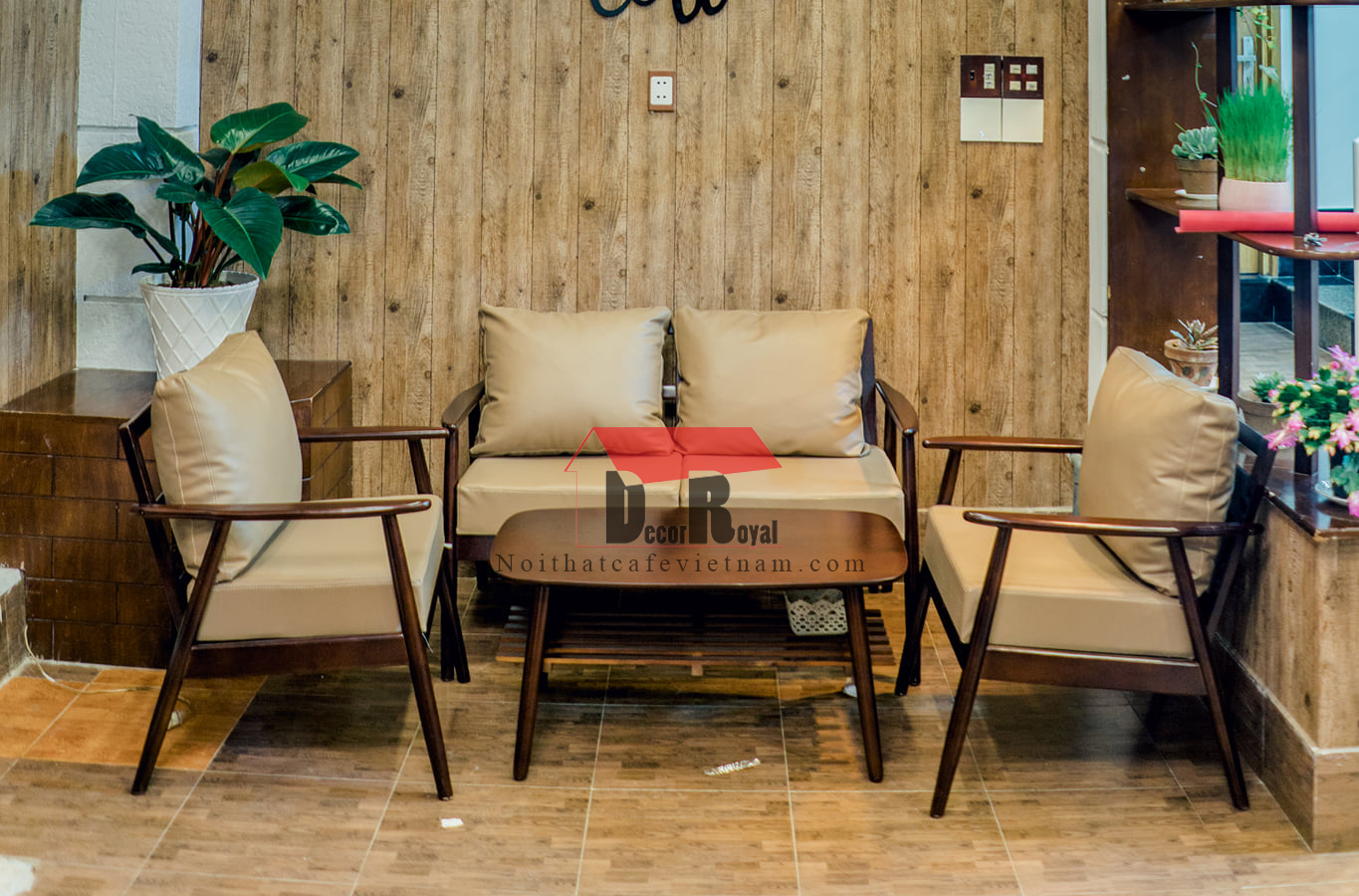 Bộ bàn ghế sofa cafe gỗ ash đẹp Bộ bàn ghế sofa cafe gỗ ash đẹp